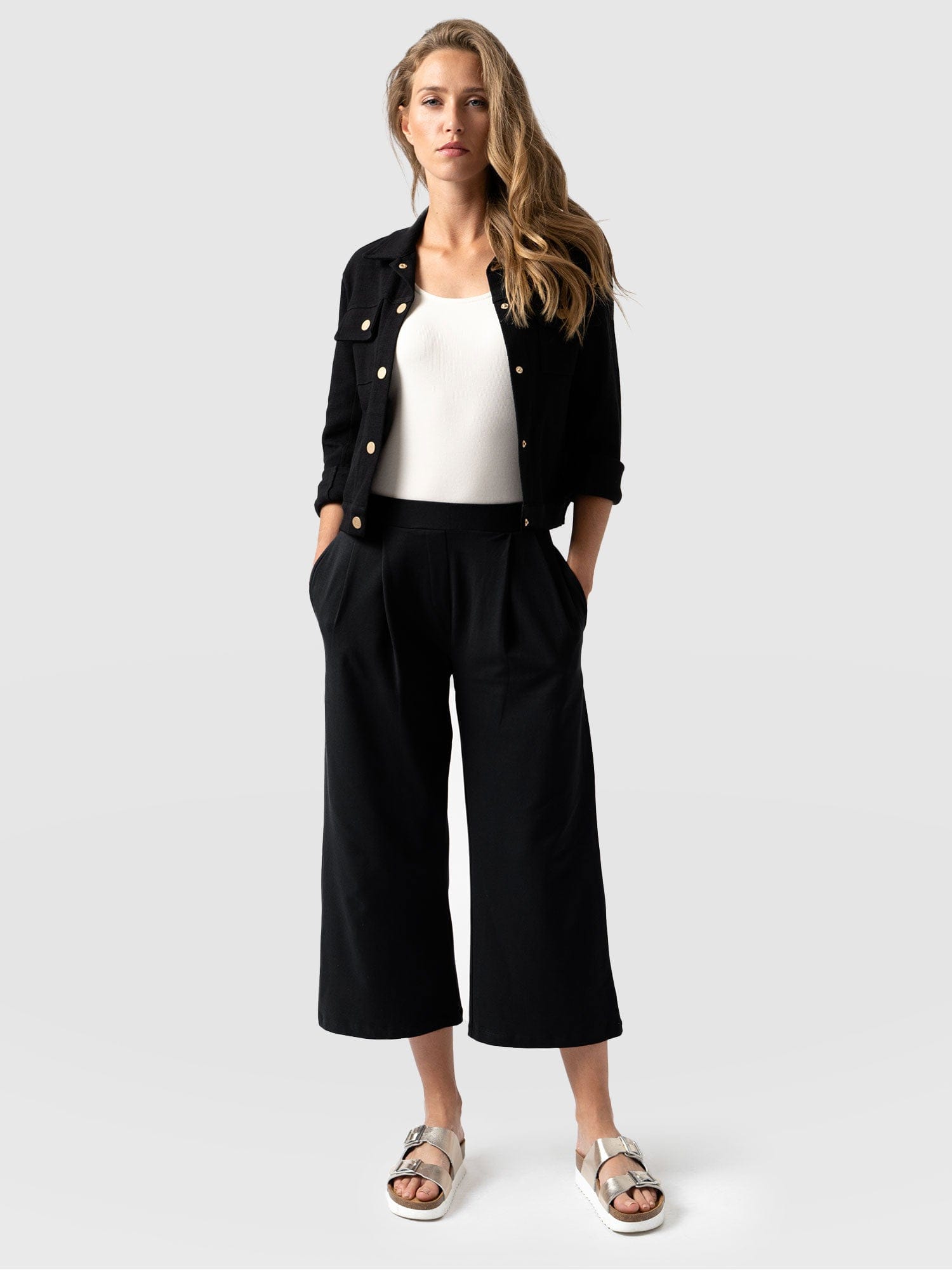 City Culotte Black - Women's Culottes | Saint + Sofia® UK